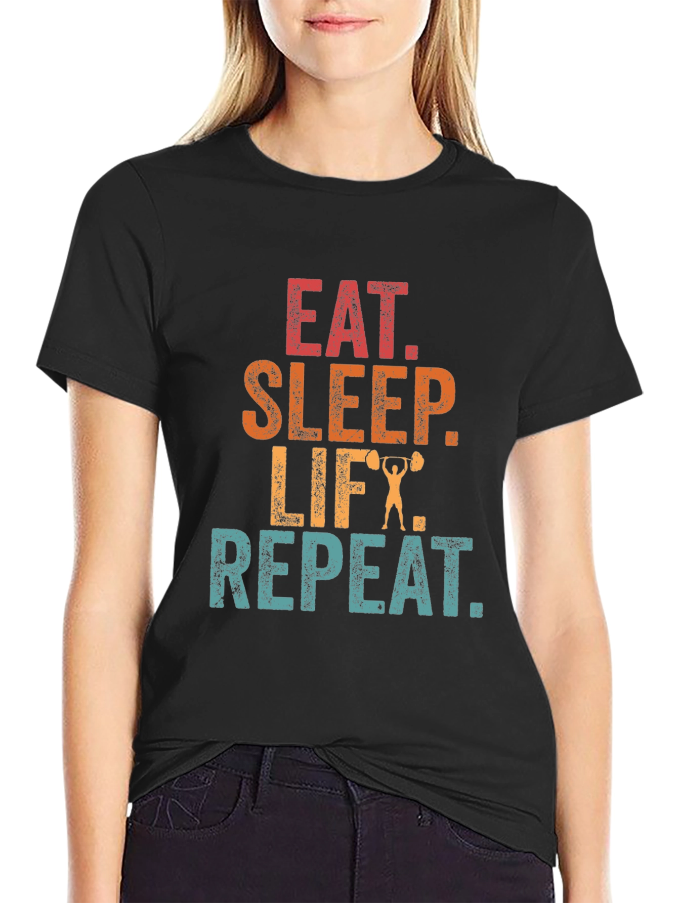 Eat Sleep Lift Repeat Graphic T-Shirt
