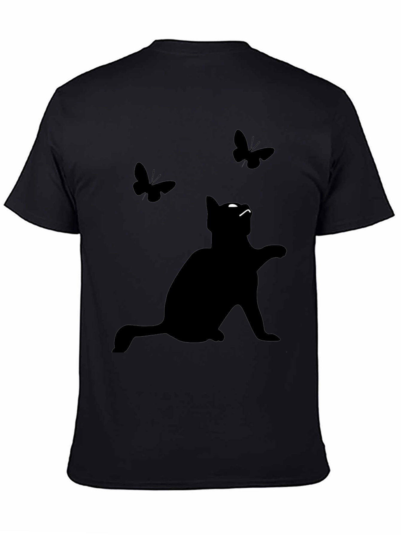 Black Cat & Butterflies Graphic Tee