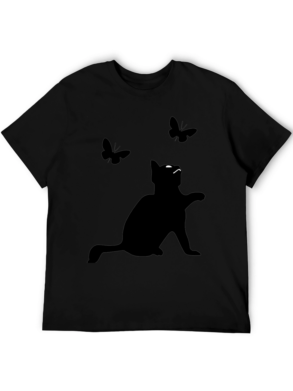 Black Cat & Butterflies Graphic Tee