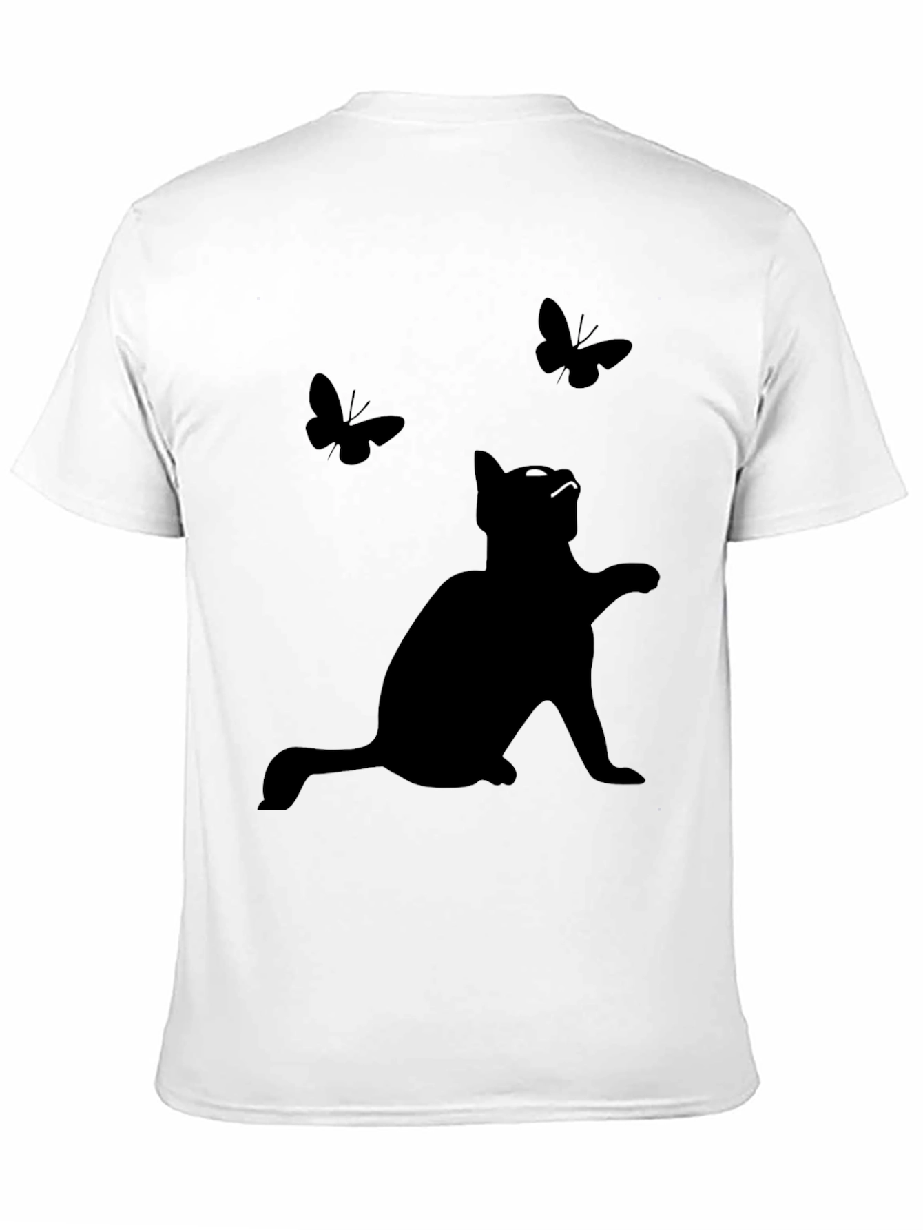 Black Cat & Butterflies Graphic Tee