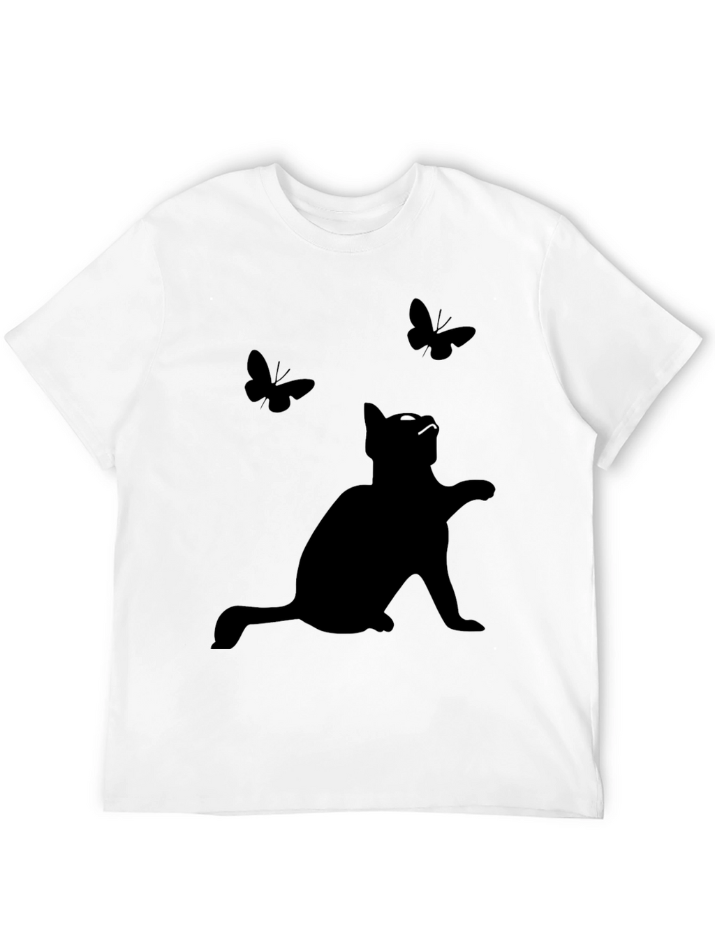 Black Cat & Butterflies Graphic Tee