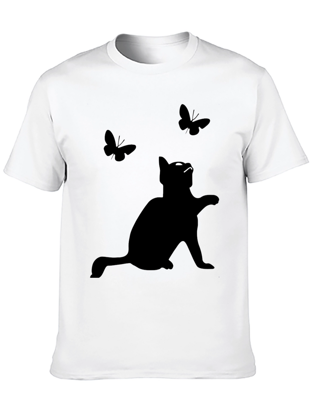 Black Cat & Butterflies Graphic Tee