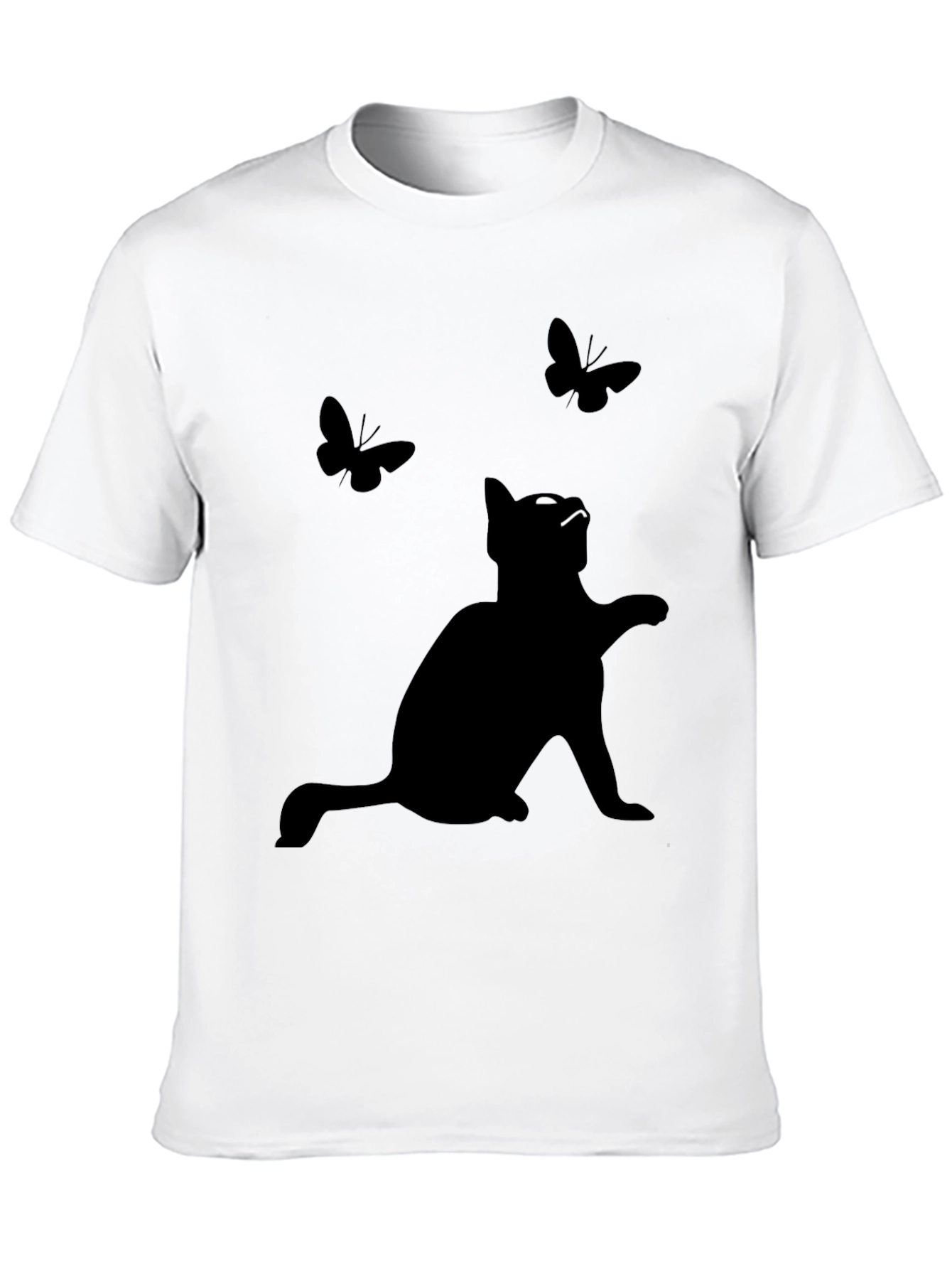 Black Cat & Butterflies Graphic Tee