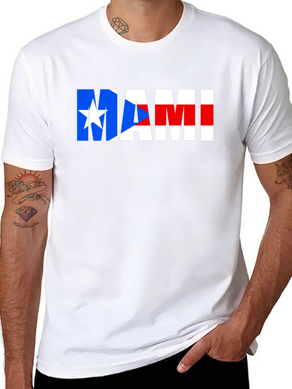 MAMI Puerto Rico Flag Graphic T-Shirt