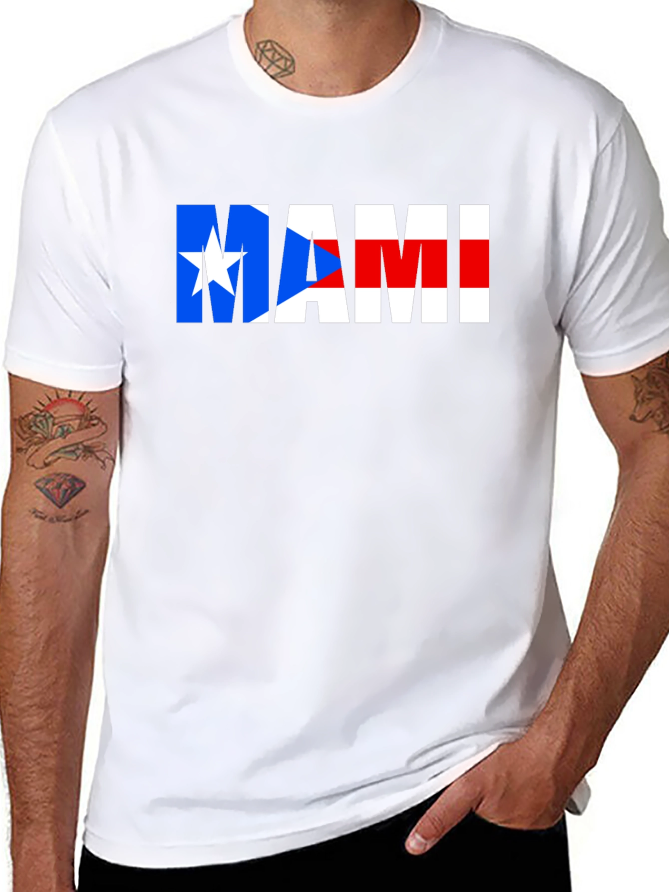 MAMI Puerto Rico Flag Graphic T-Shirt
