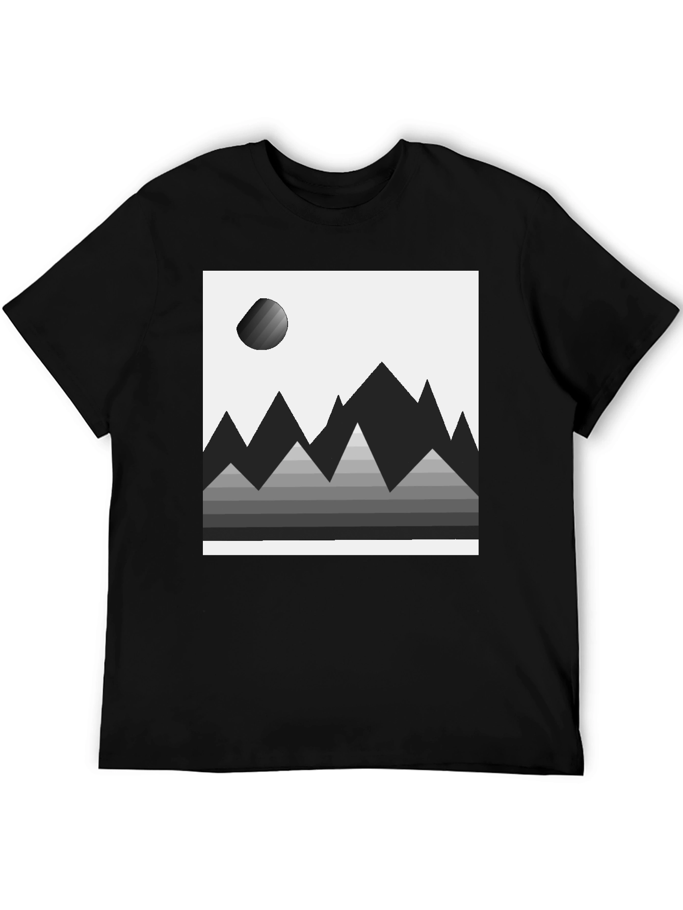 Abstract Mountain Scene Graphic Tee - Modern Minimalist Design