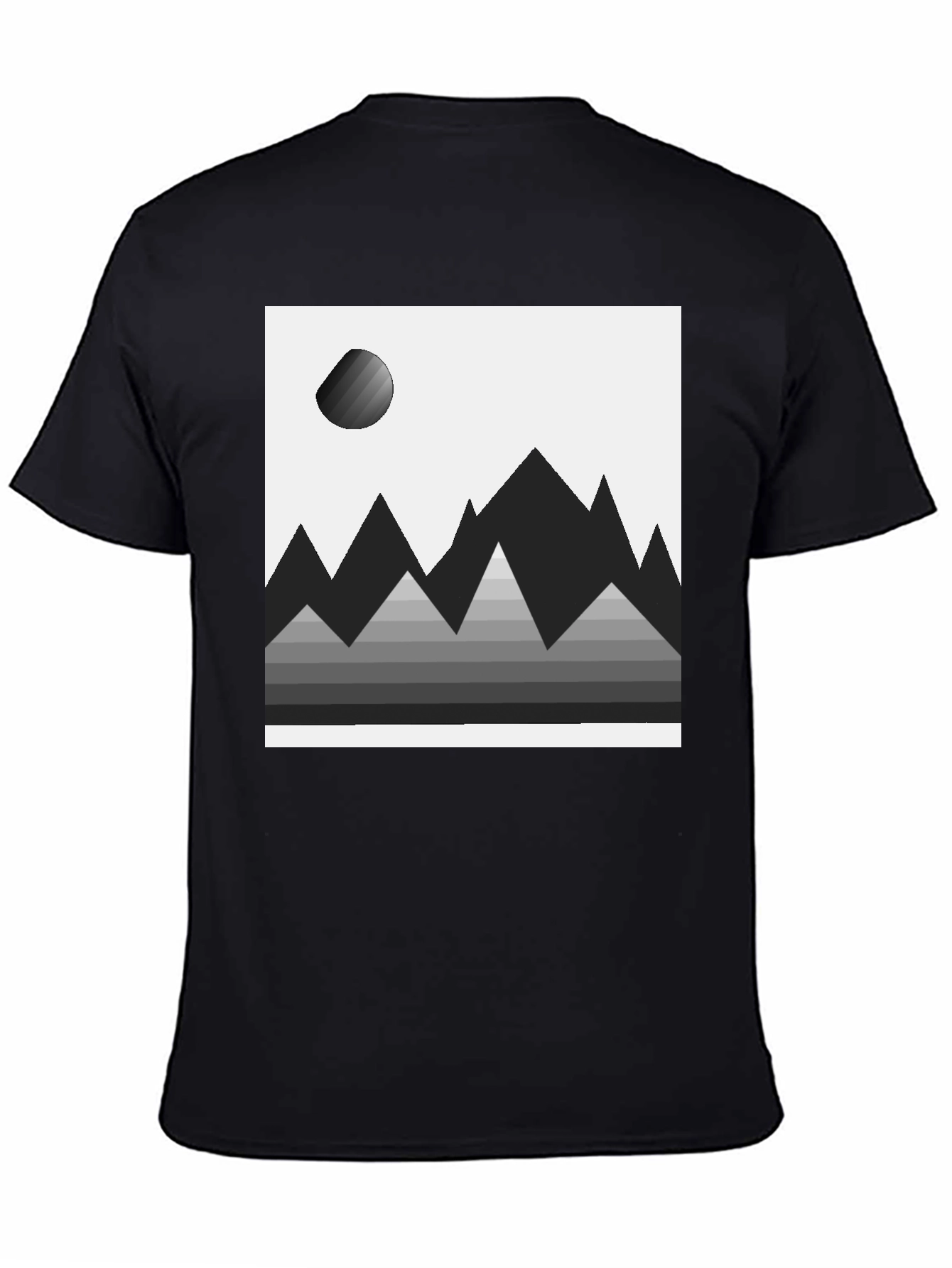 Abstract Mountain Scene Graphic Tee - Modern Minimalist Design