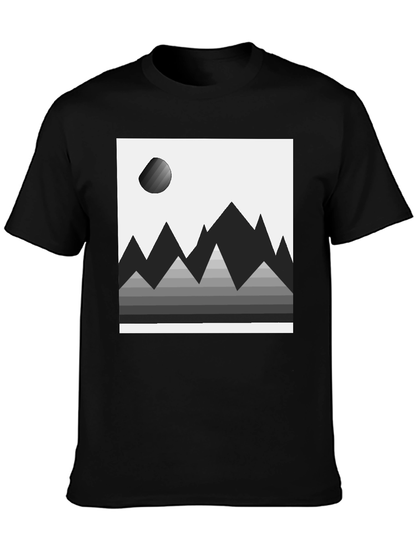 Abstract Mountain Scene Graphic Tee - Modern Minimalist Design