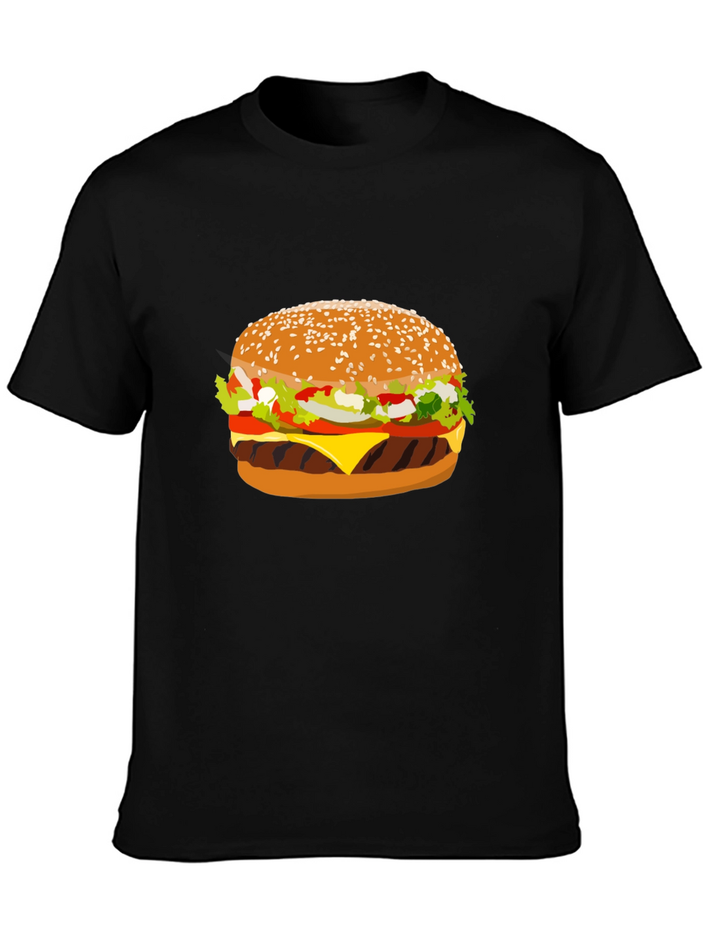 Burger Graphic T-Shirt - Casual Black Tee