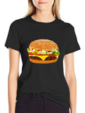 Burger Graphic T-Shirt - Casual Black Tee