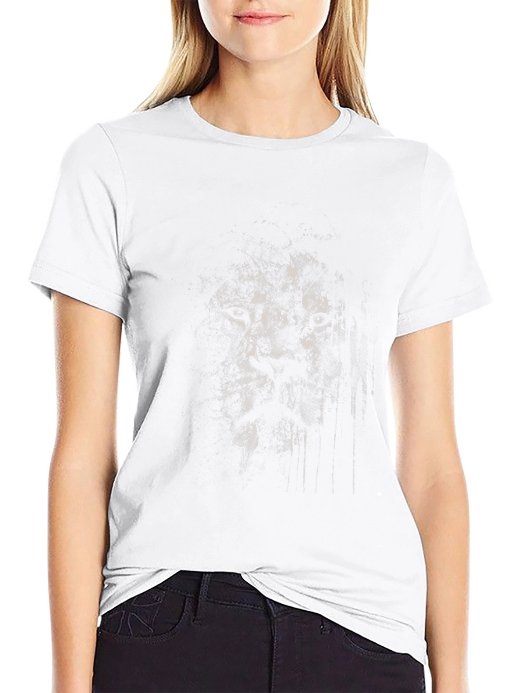 Abstract Face Graphic Black T-Shirt