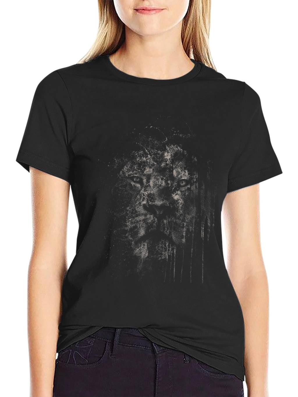 Abstract Face Graphic Black T-Shirt
