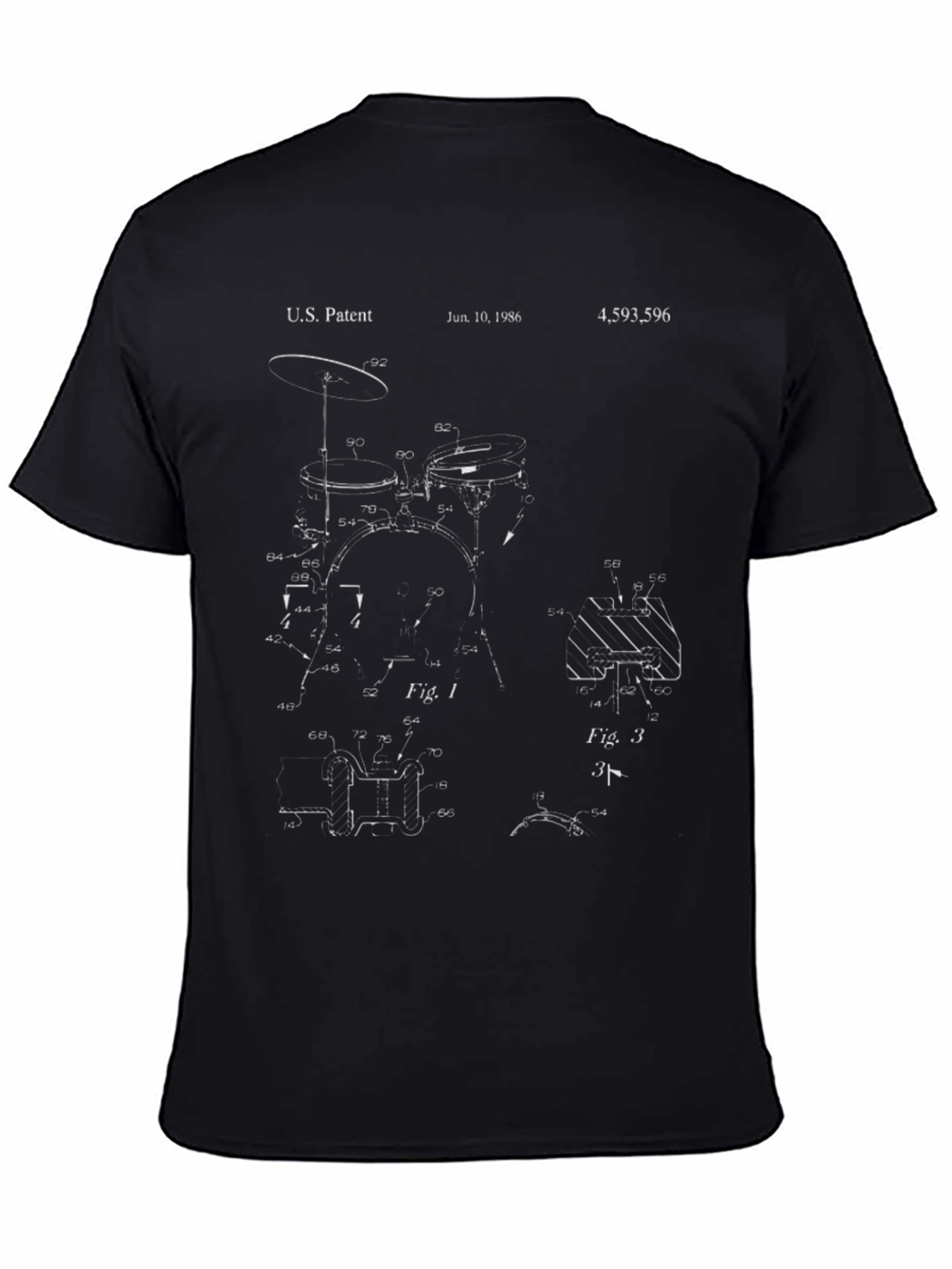 Drum Set Patent T-Shirt - Vintage Music Tee