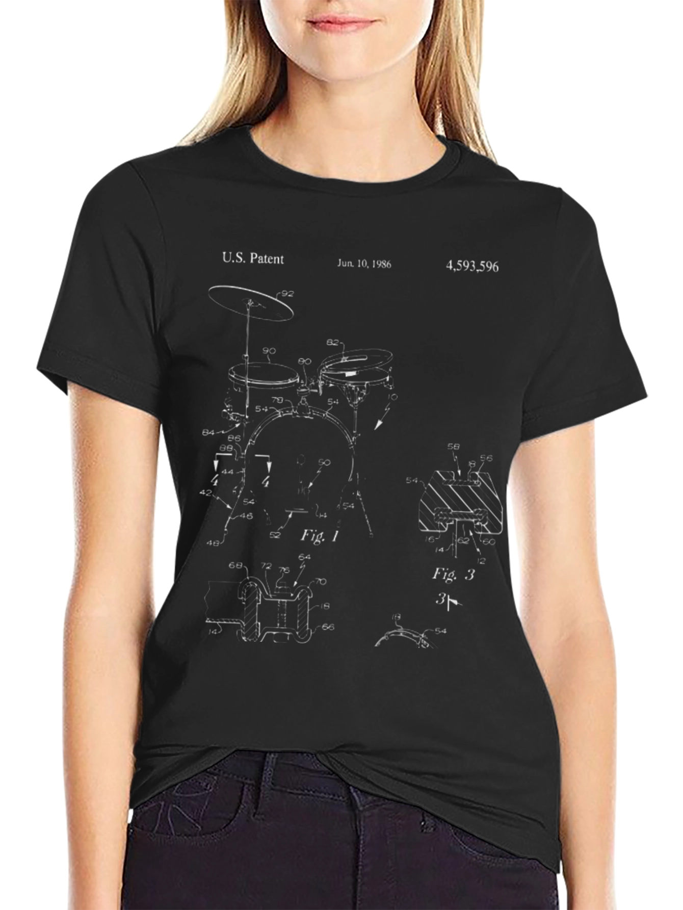 Drum Set Patent T-Shirt - Vintage Music Tee