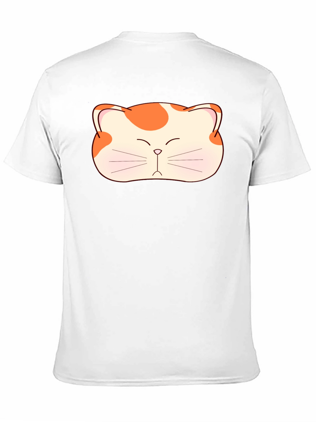Cute Cat Face Graphic Tee - Black Cotton T-Shirt
