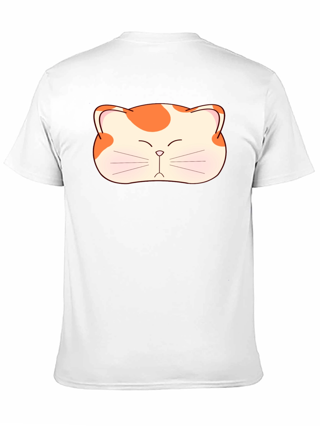 Cute Cat Face Graphic Tee - Black Cotton T-Shirt