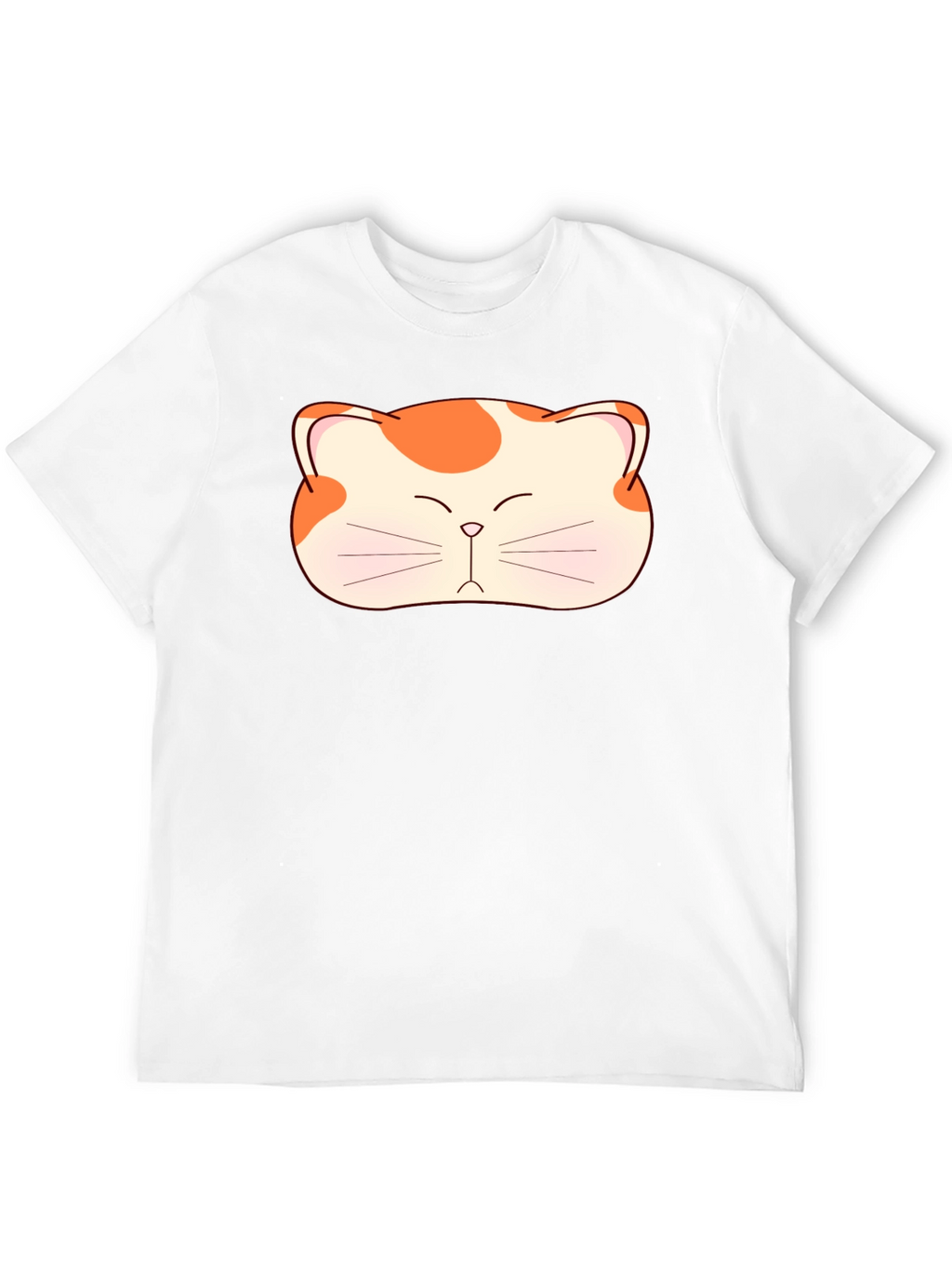 Cute Cat Face Graphic Tee - Black Cotton T-Shirt