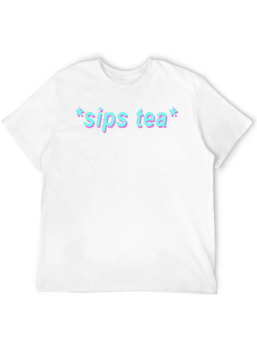 Sips Tea Graphic Print Black T-Shirt