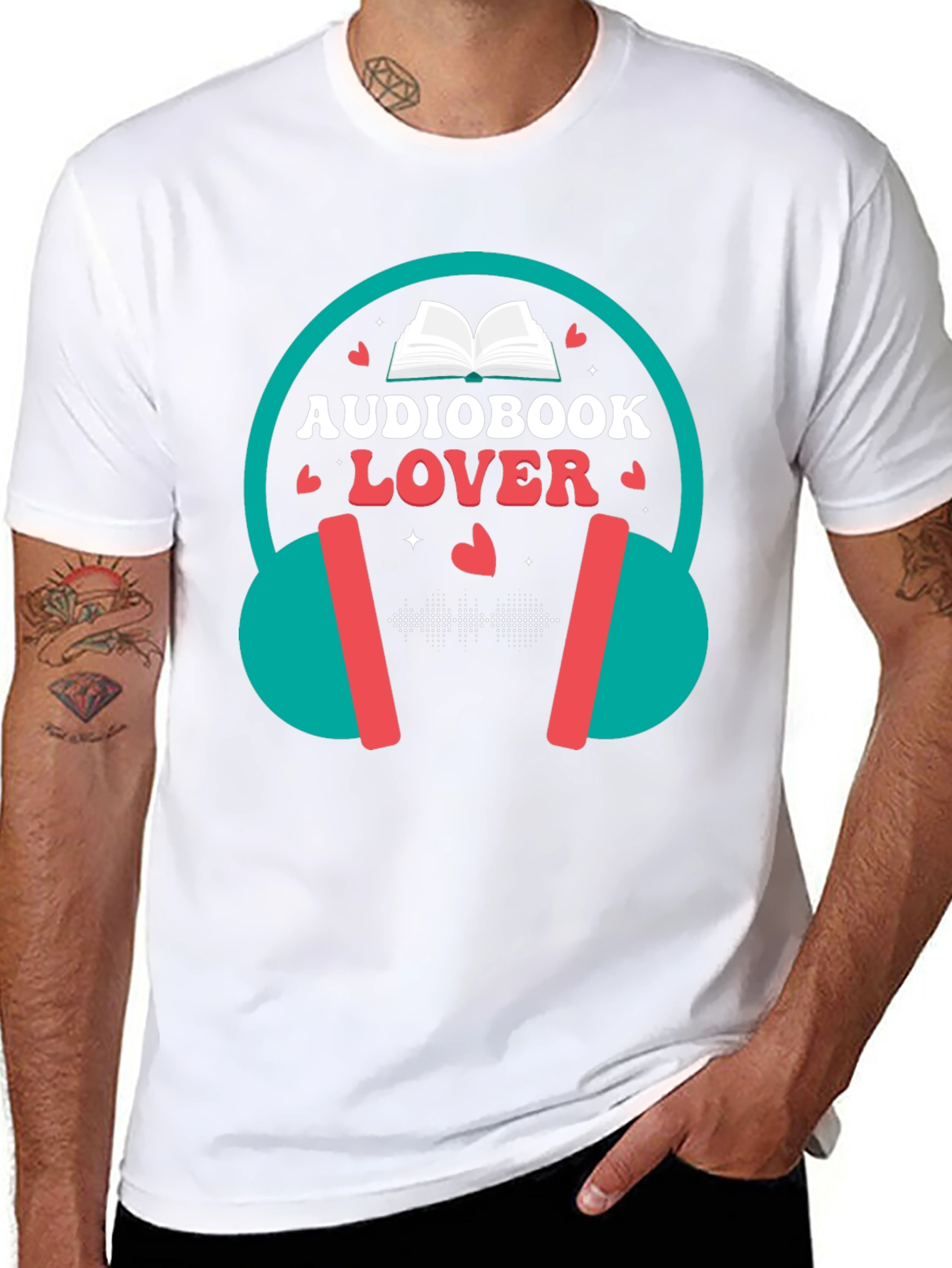 Audiobook Lover T-Shirt - Headphones Design