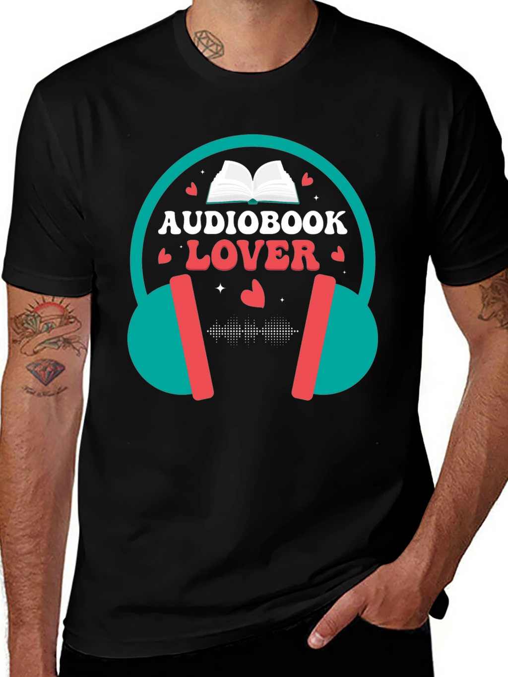 Audiobook Lover T-Shirt - Headphones Design
