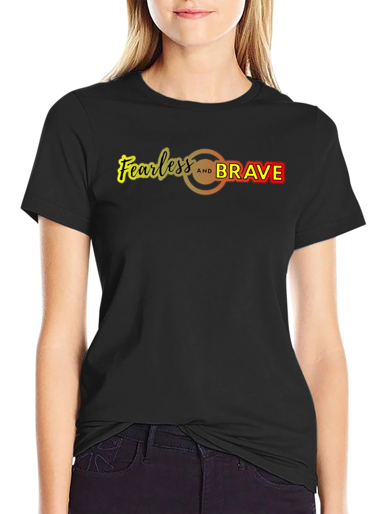 Fearless and Brave Graphic Tee - Mens Black T-Shirt