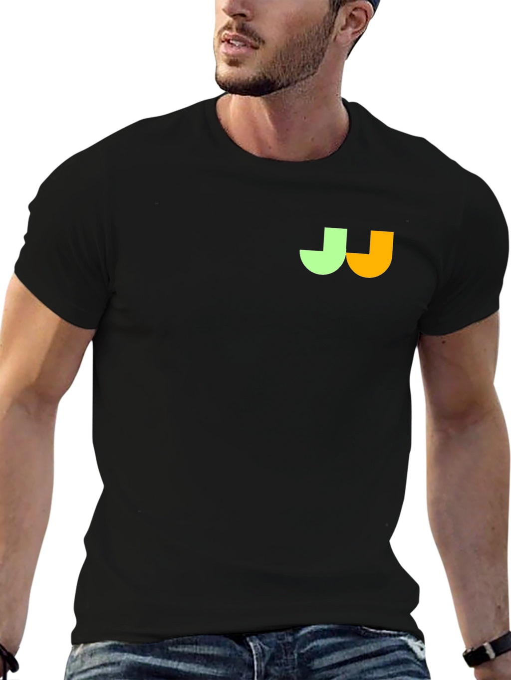 Modern Black T-Shirt with Unique Logo
