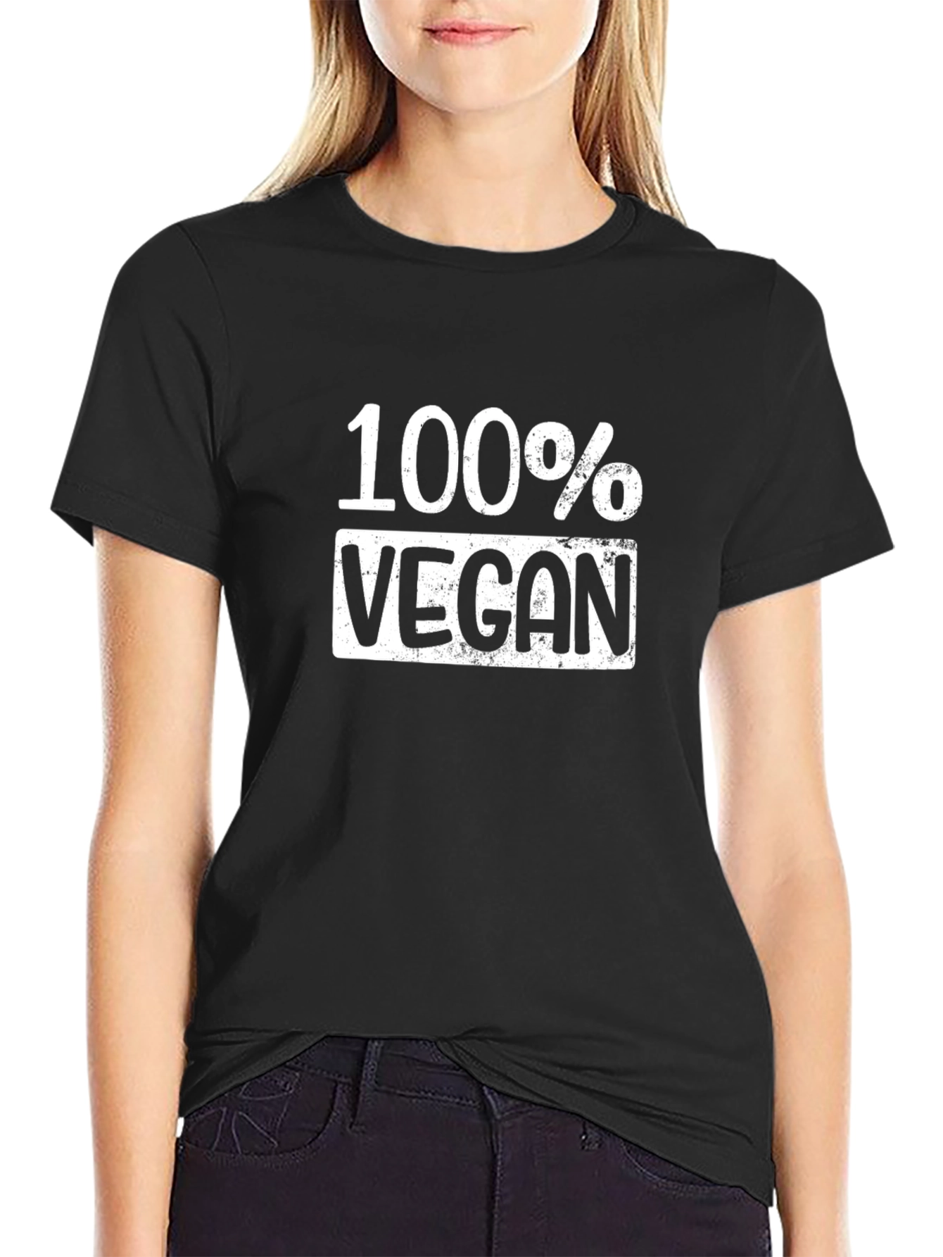 100% Vegan Graphic Tee - Black