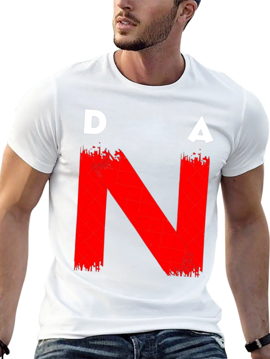 DNA Graphic T-Shirt - Bold Red on Black