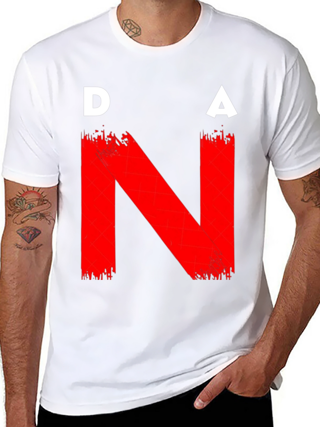 DNA Graphic T-Shirt - Bold Red on Black