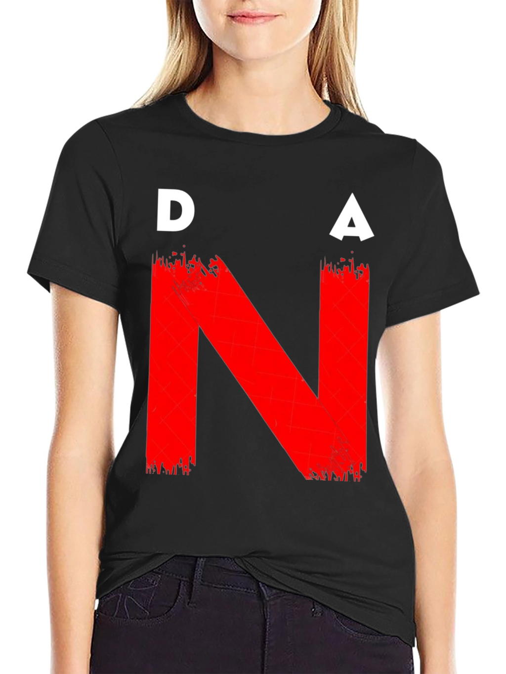 DNA Graphic T-Shirt - Bold Red on Black