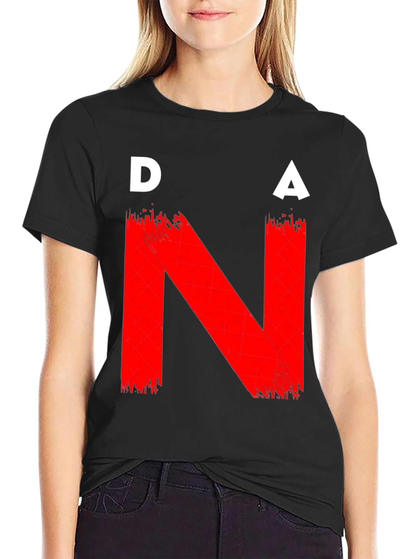 DNA Graphic T-Shirt - Bold Red on Black