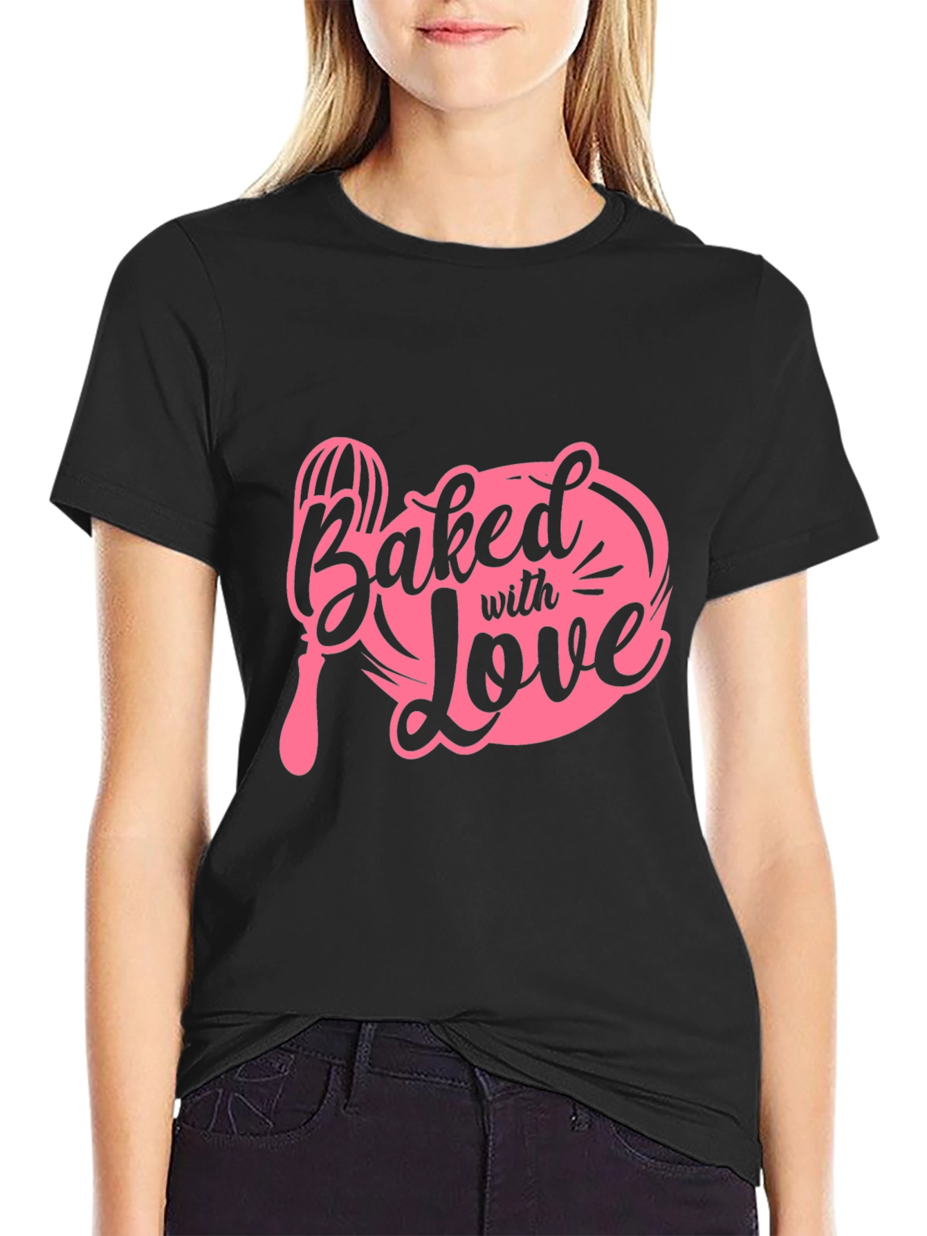 Baked With Love T-Shirt - Black Cotton Tee