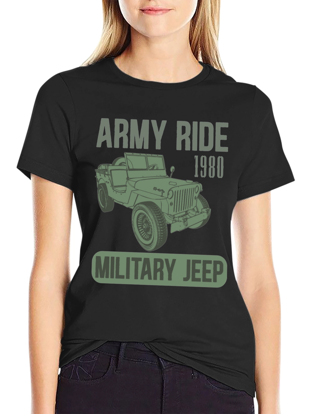 Army Ride 1980 Military Jeep T-Shirt