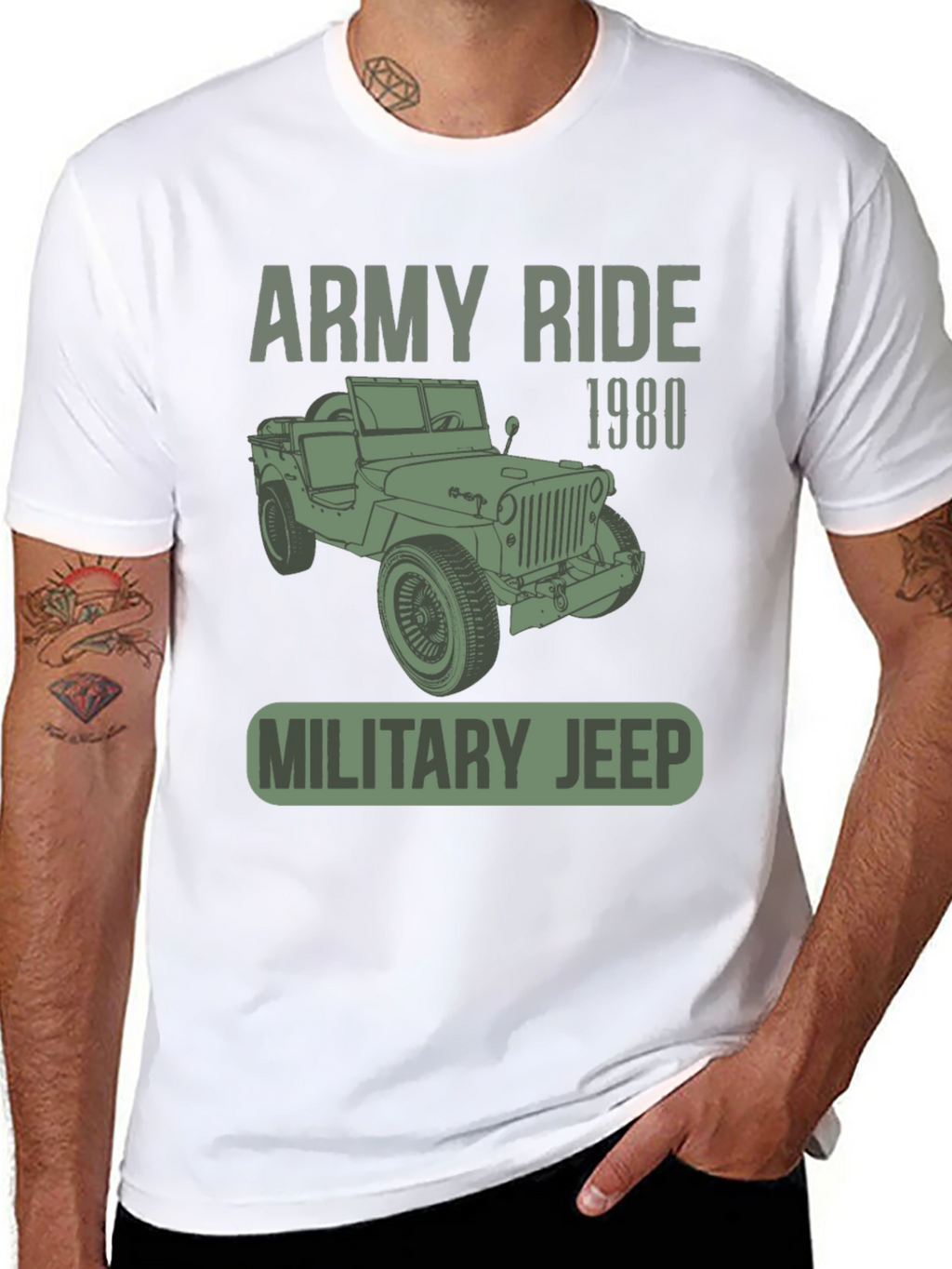 Army Ride 1980 Military Jeep T-Shirt