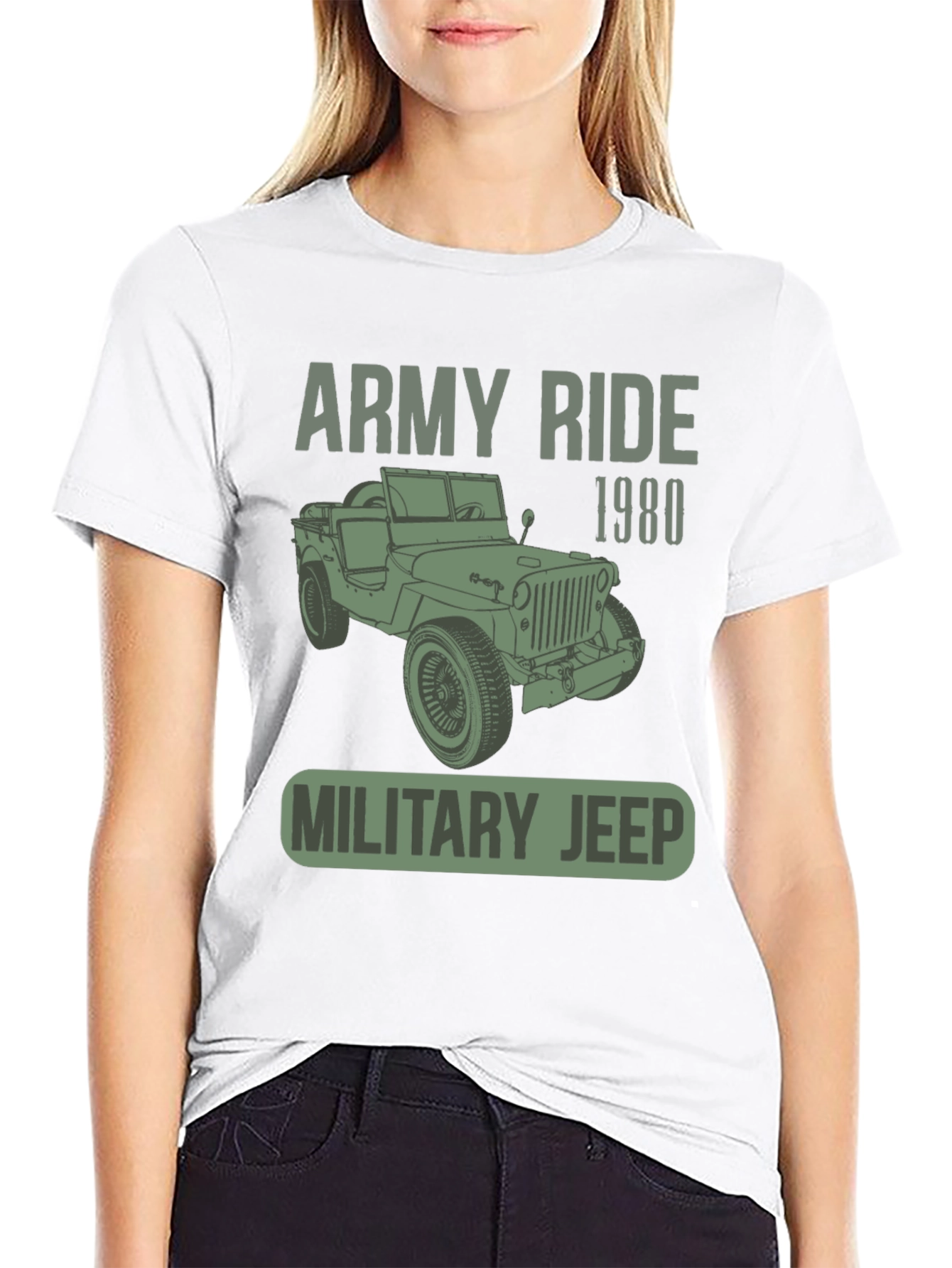 Army Ride 1980 Military Jeep T-Shirt