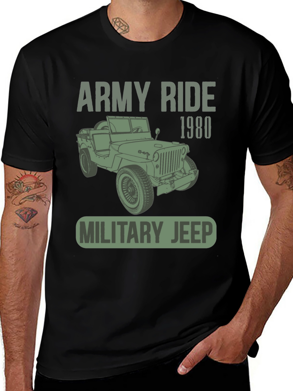 Army Ride 1980 Military Jeep T-Shirt