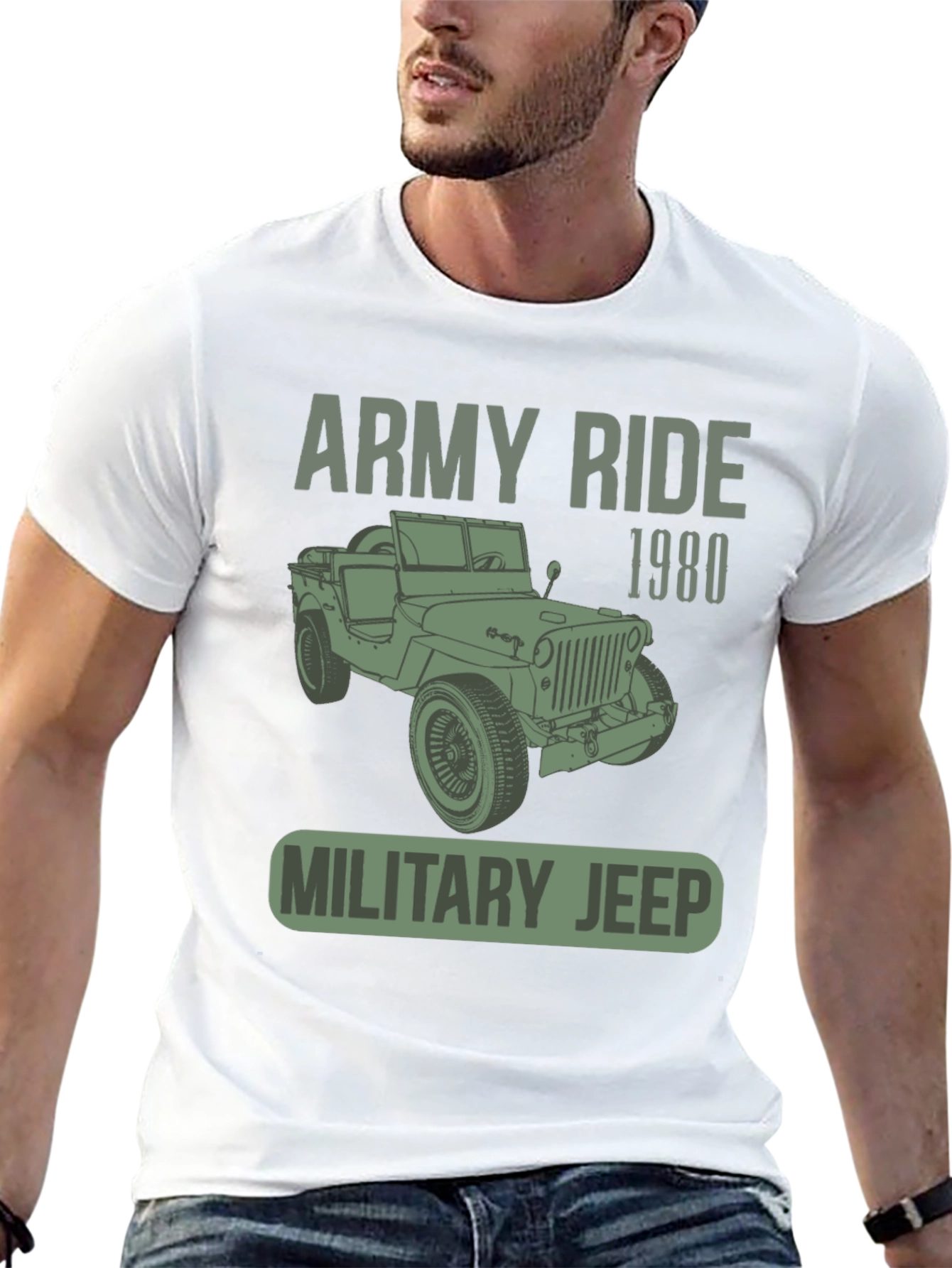Army Ride 1980 Military Jeep T-Shirt
