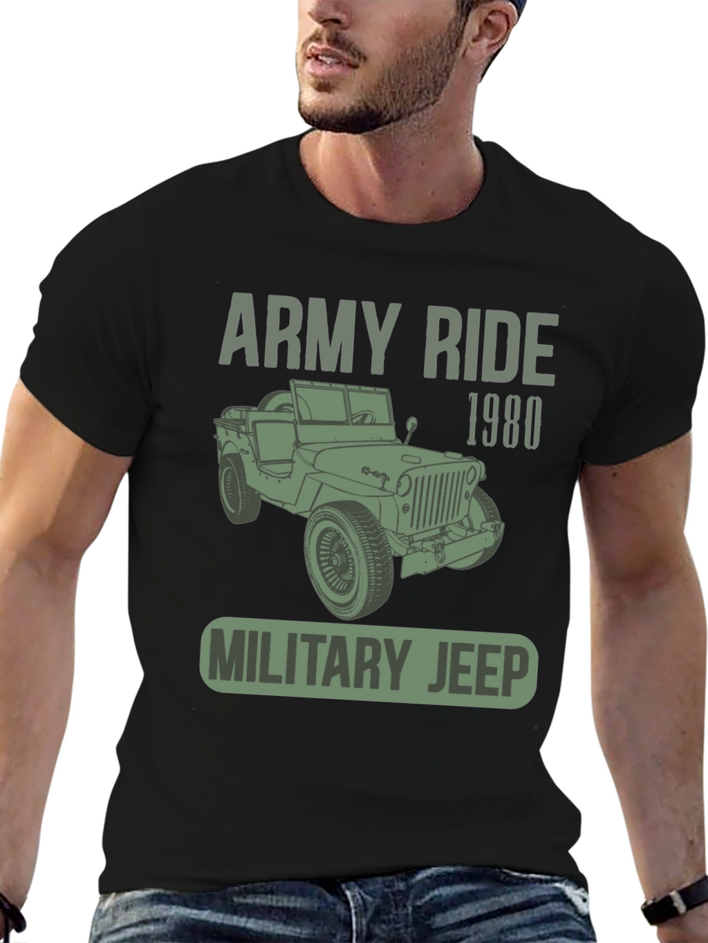 Army Ride 1980 Military Jeep T-Shirt