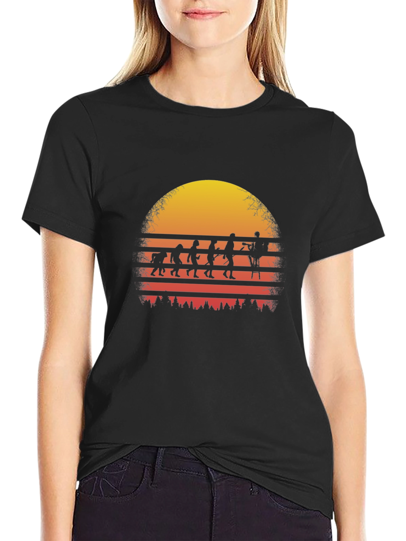 Evolution of Climbing T-Shirt Sunset Design