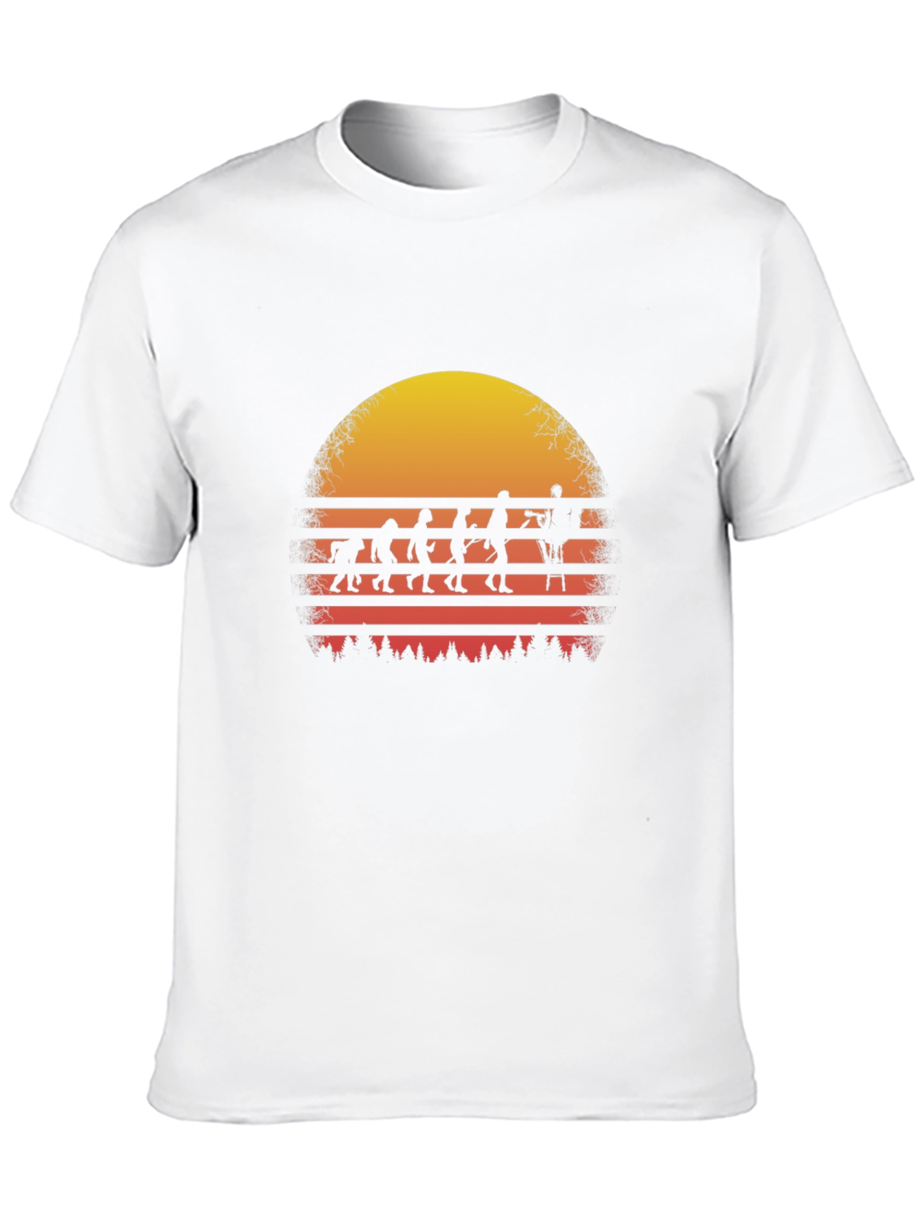 Evolution of Climbing T-Shirt Sunset Design