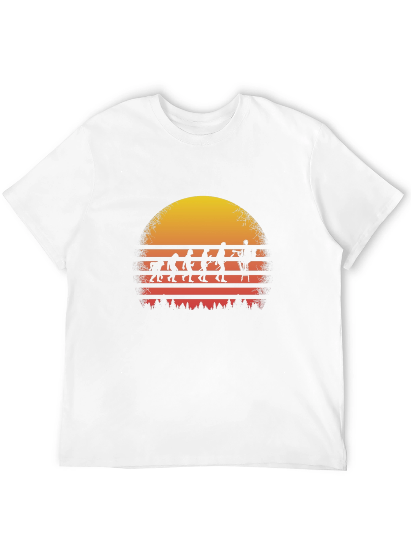 Evolution of Climbing T-Shirt Sunset Design
