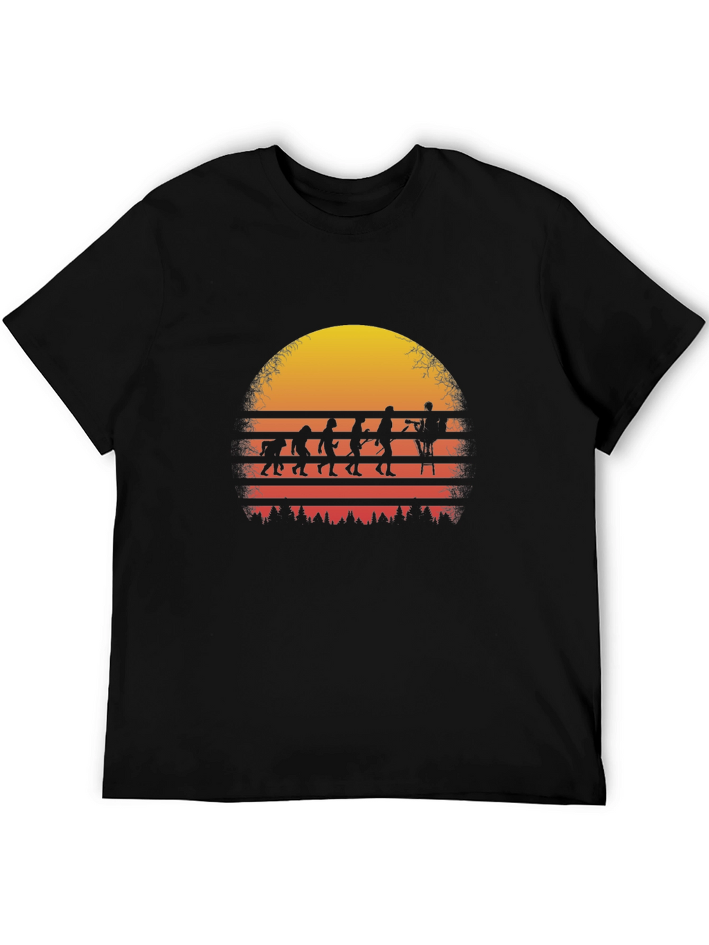Evolution of Climbing T-Shirt Sunset Design