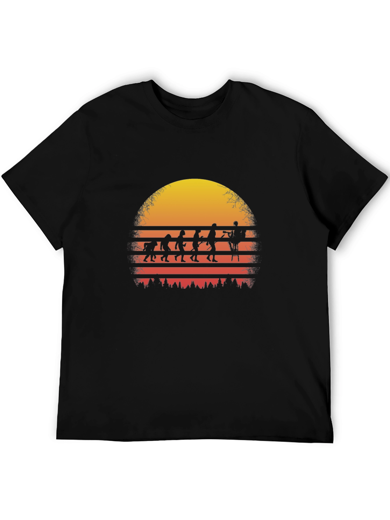 Evolution of Climbing T-Shirt Sunset Design