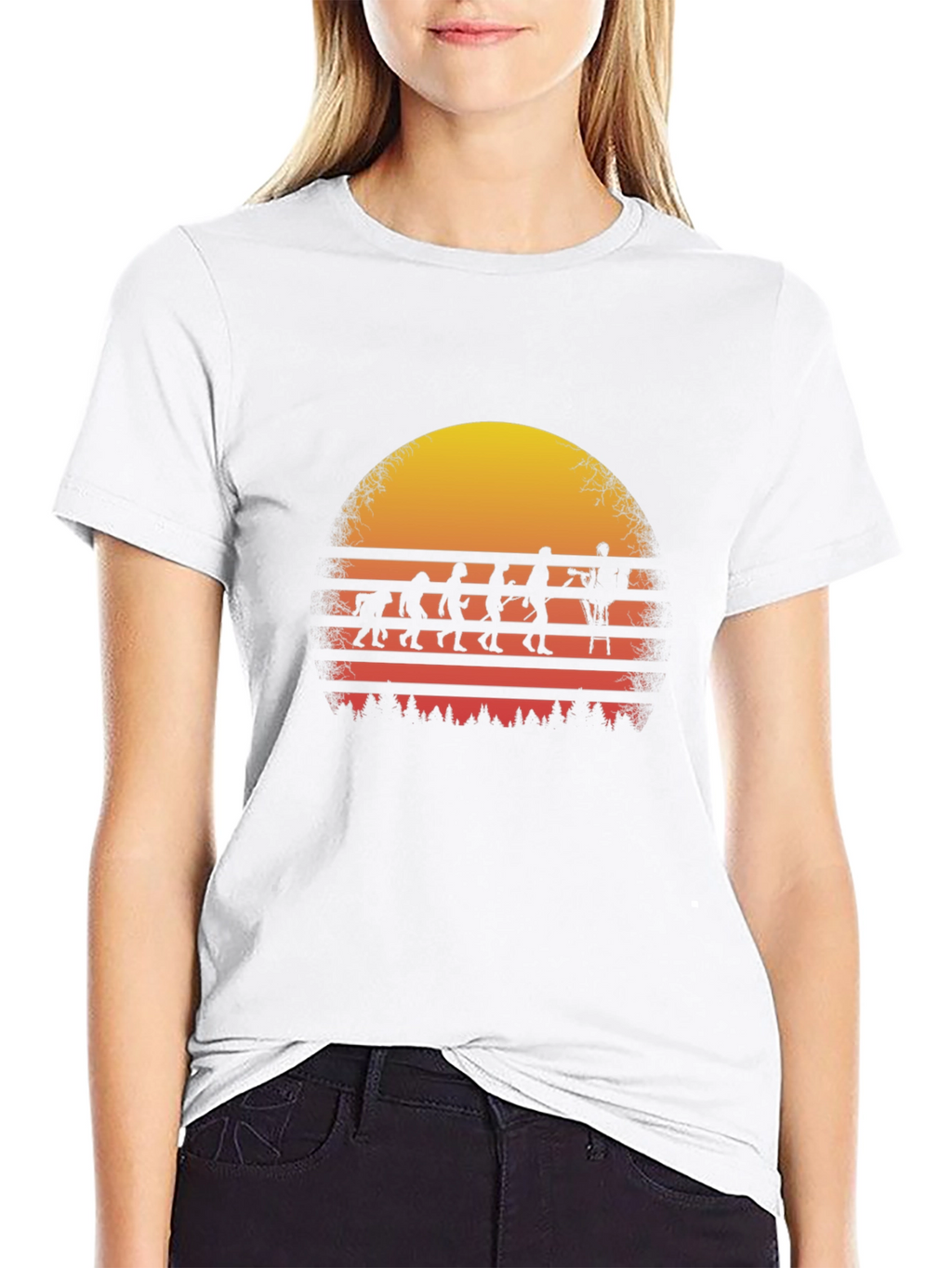 Evolution of Climbing T-Shirt Sunset Design