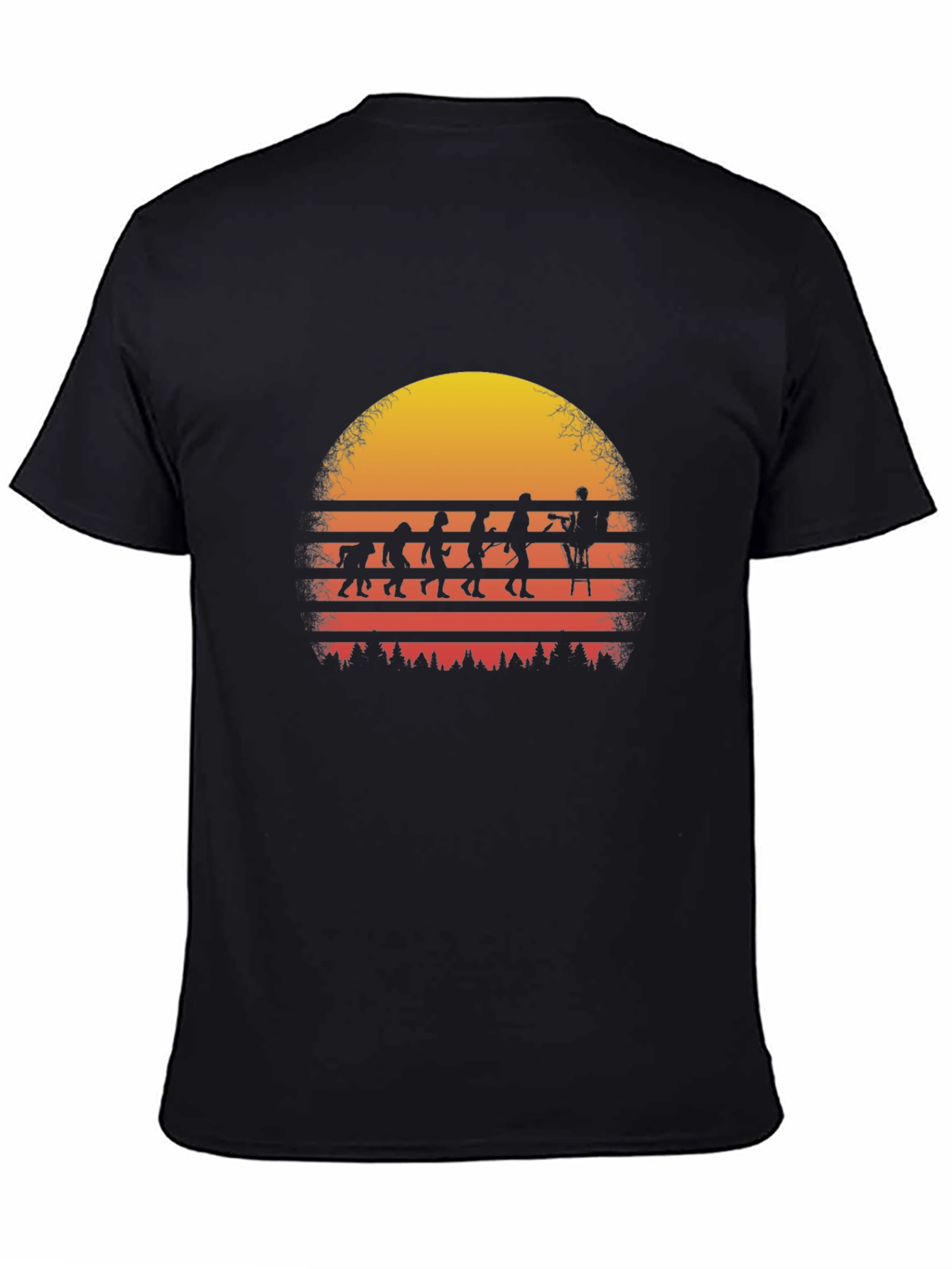 Evolution of Climbing T-Shirt Sunset Design