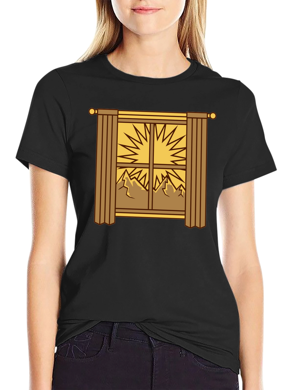Scenic Window Graphic Tee - Mountain Sunrise