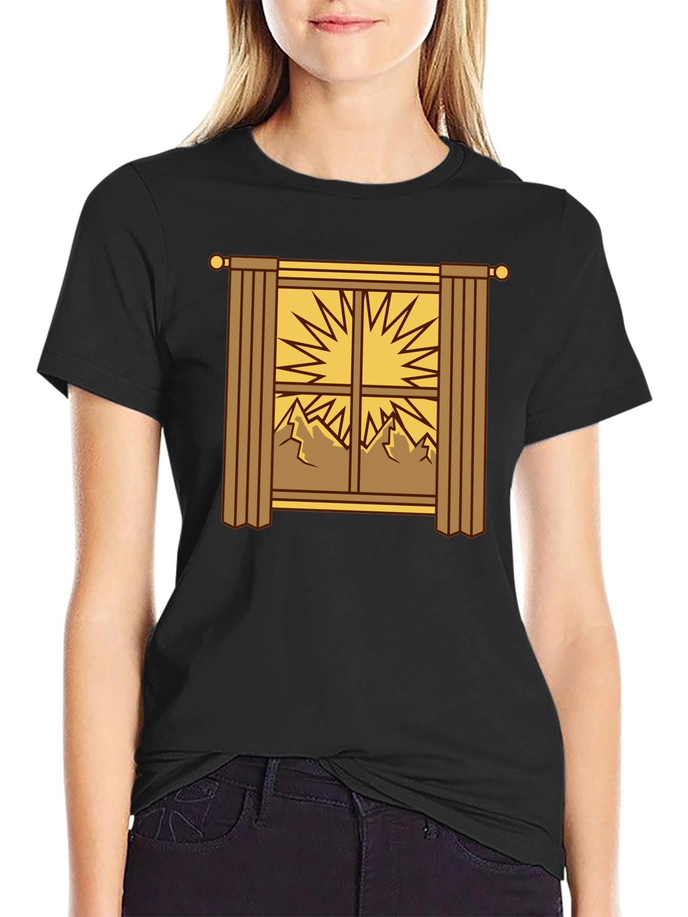 Scenic Window Graphic Tee - Mountain Sunrise