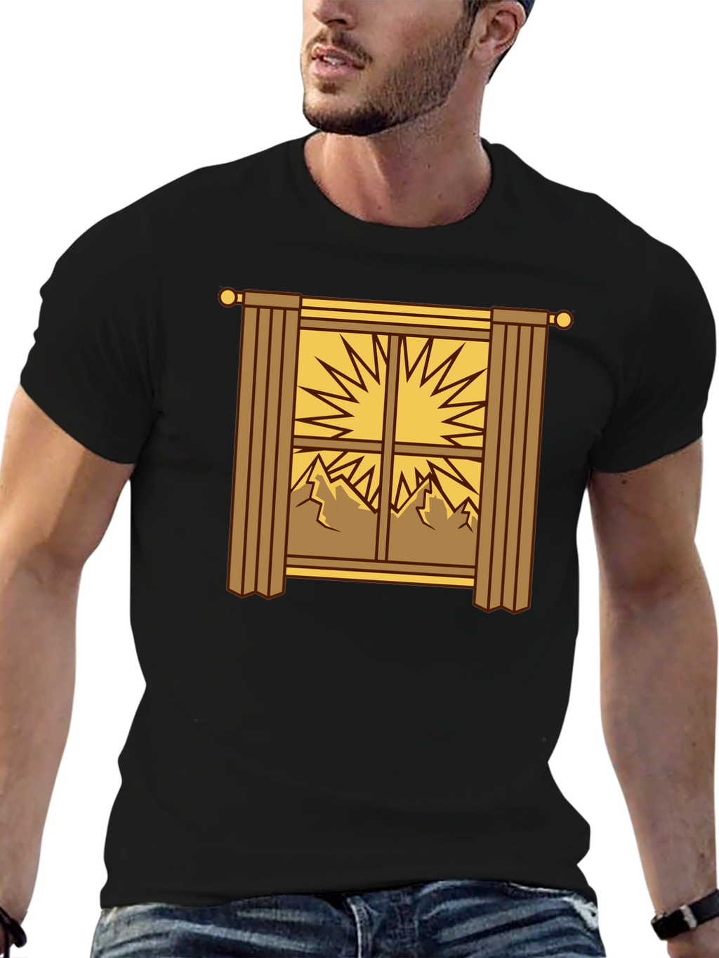 Scenic Window Graphic Tee - Mountain Sunrise