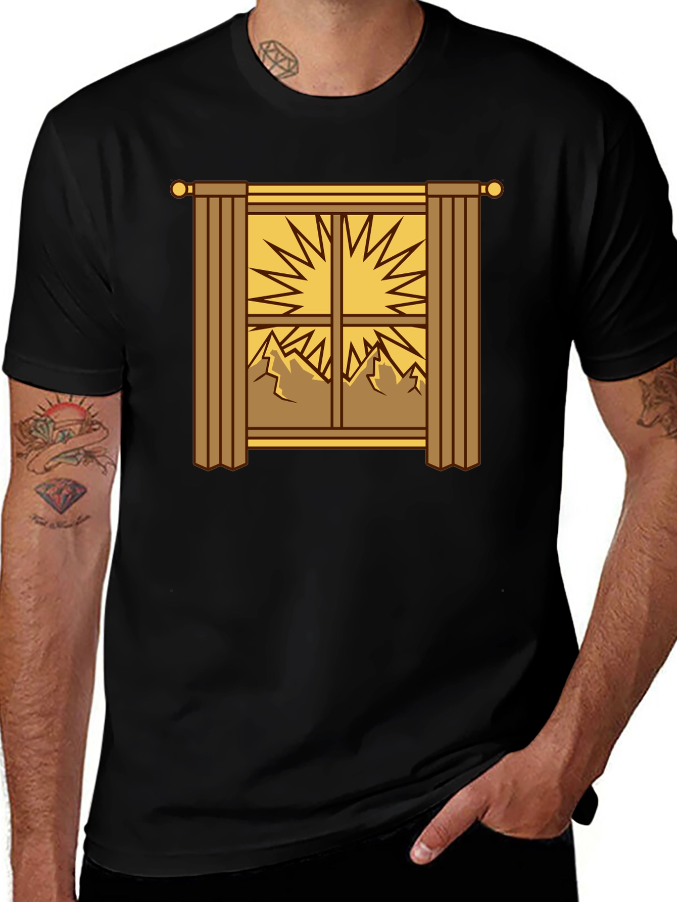 Scenic Window Graphic Tee - Mountain Sunrise