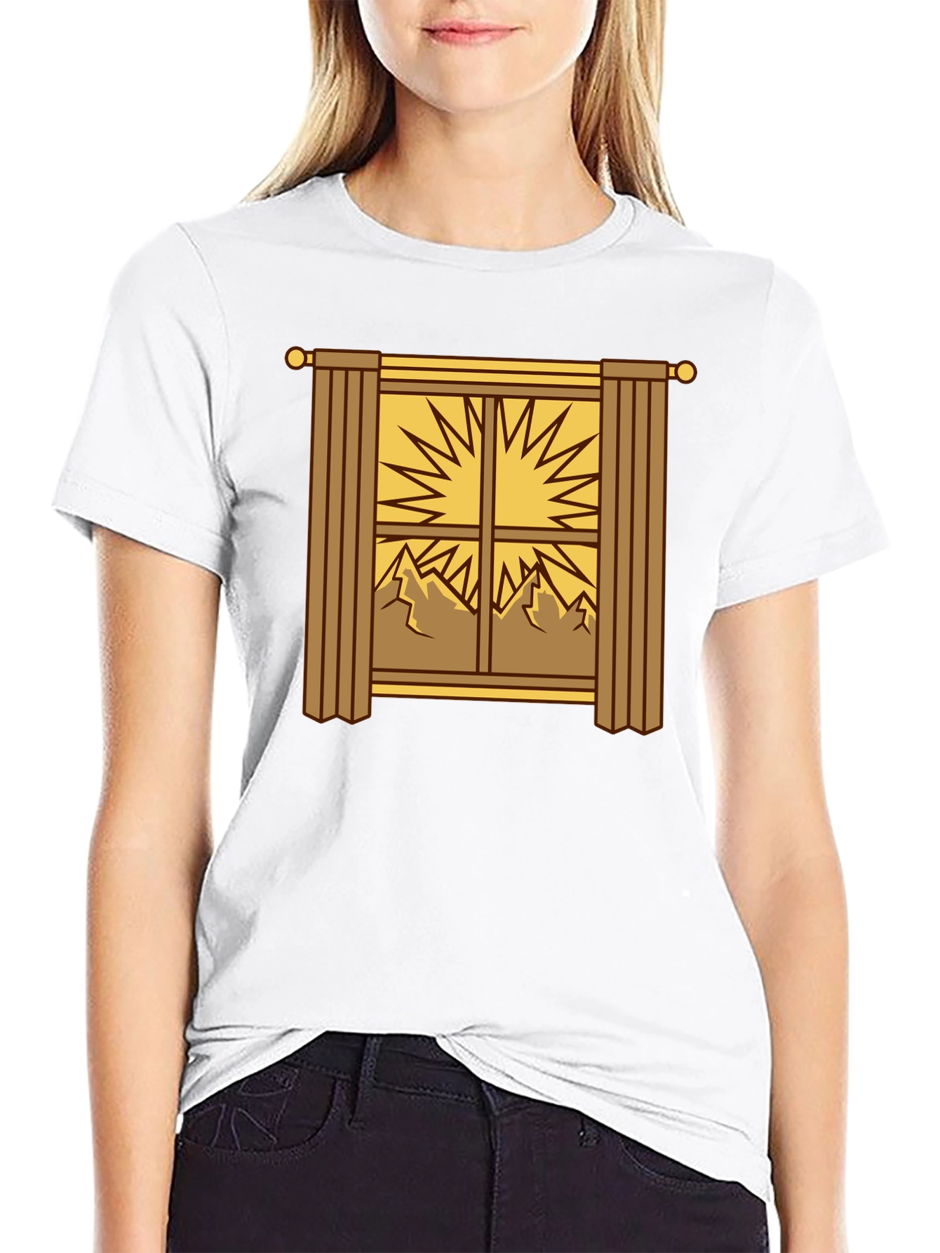 Scenic Window Graphic Tee - Mountain Sunrise